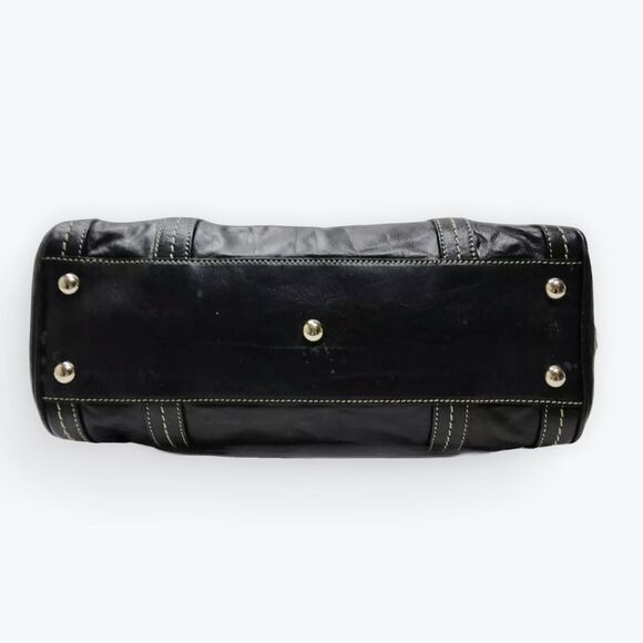 Auth Gucci Black Polished Leather Duchessa Boston Duffel Bag - Picture 5 of 9